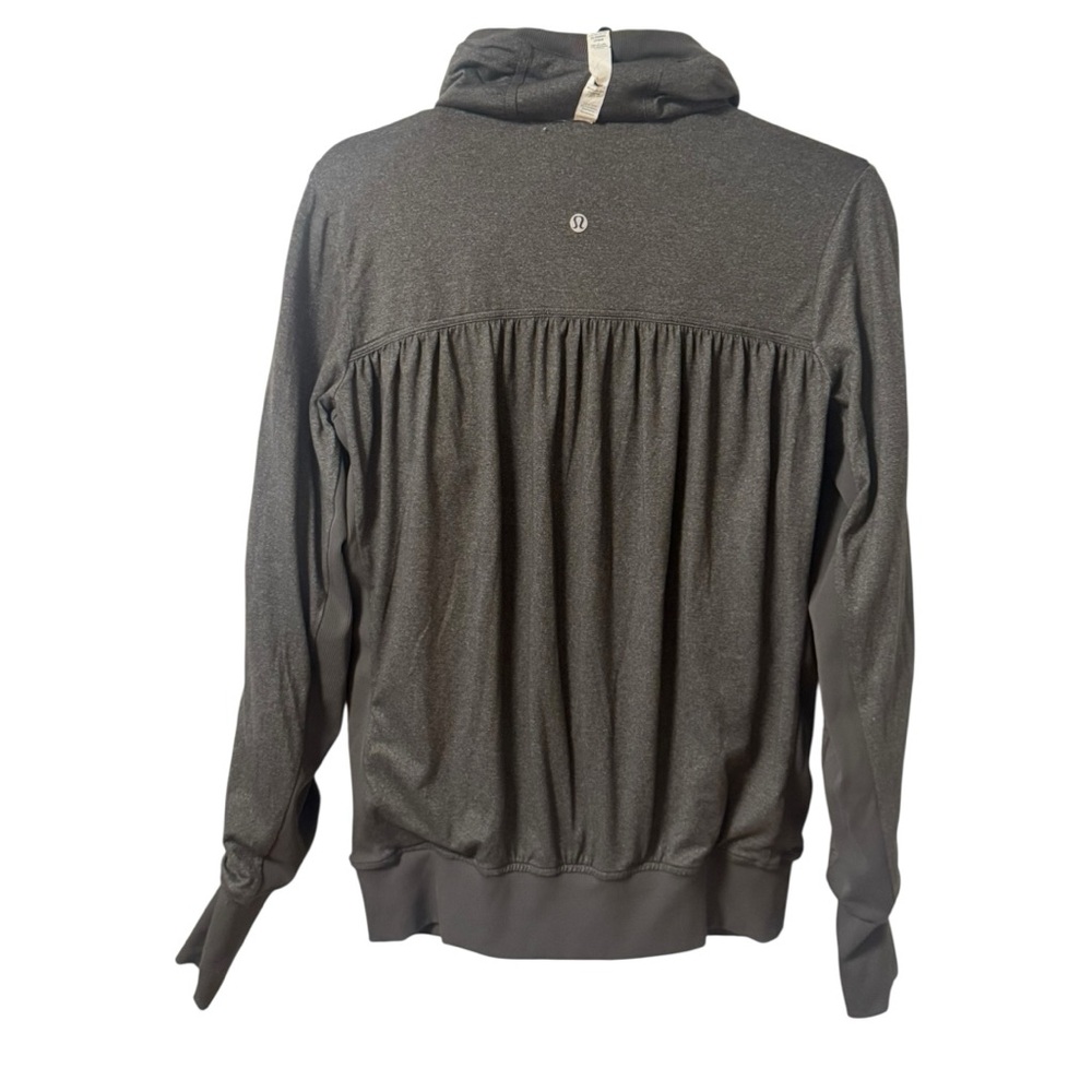 Lululemon Cool Down Reversible Jacket Grey Womens Size 8 Ruched Stretch Dance - Picture 4 of 12